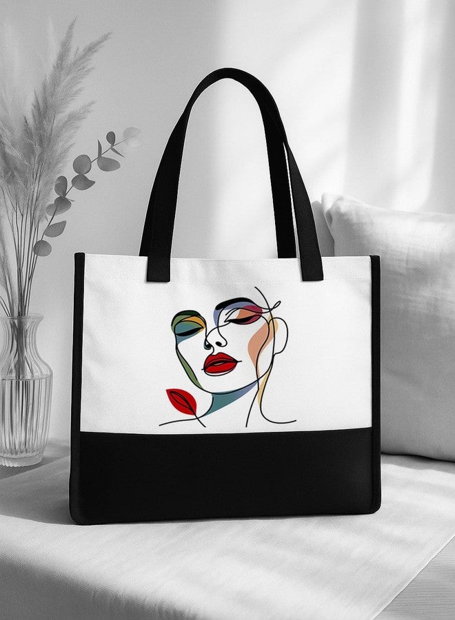 TrendoPrint Eco-Friendly Jute Tote Bag for Women | Reusable Shopping Bag with Sturdy Handles | Large Capacity Multipurpose Handbag for Grocery, Office, Travel & Daily Use (JB93) - Image 2